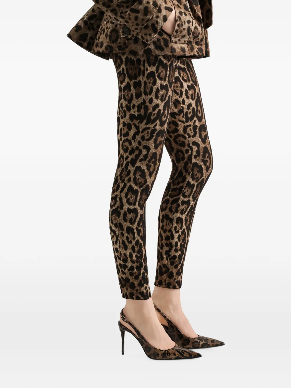 Dolce & Gabbana Cady legging met luipaard-print Beige