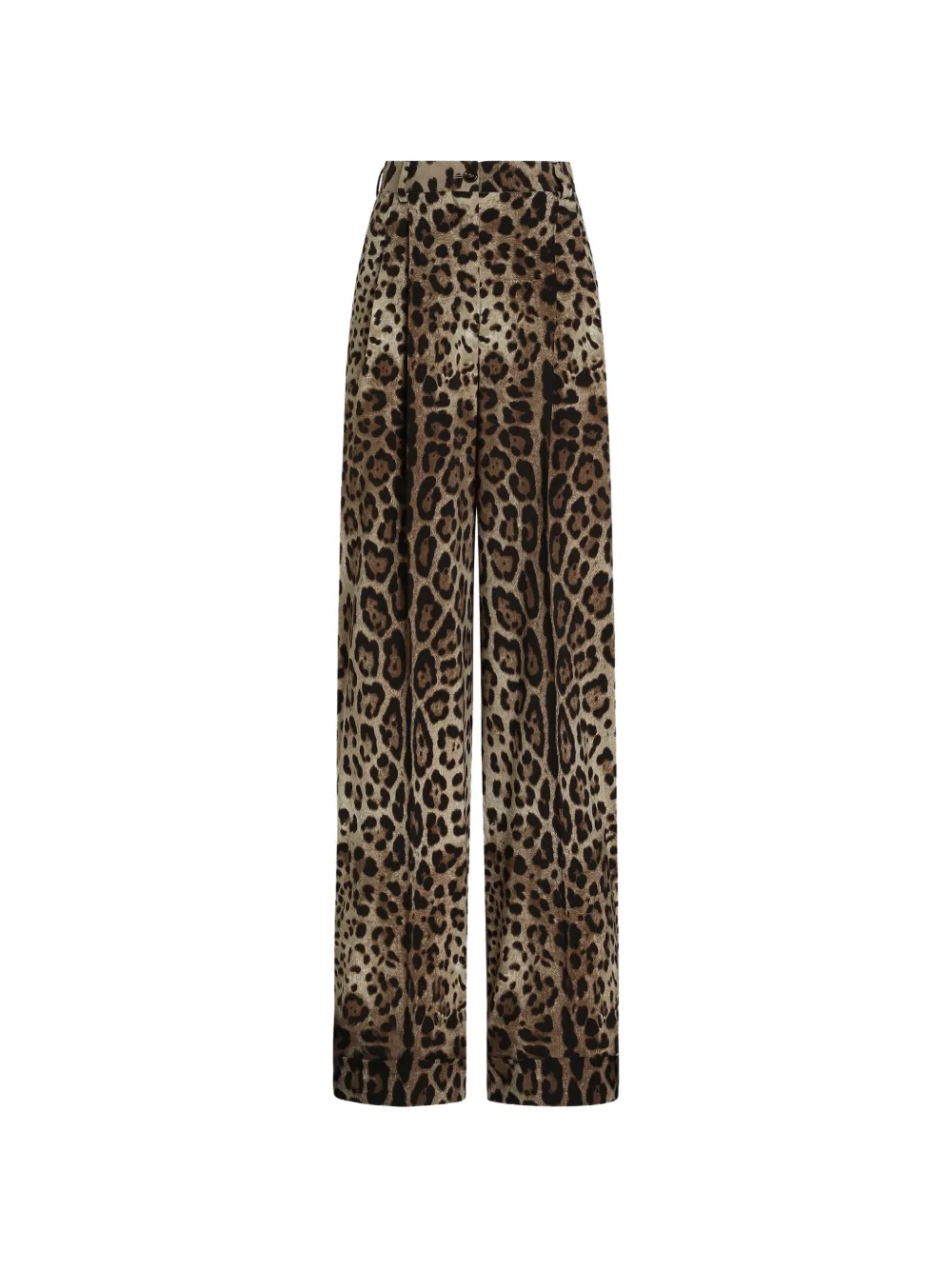 Dolce & Gabbana Leo-print Wool Trousers In Neutrals
