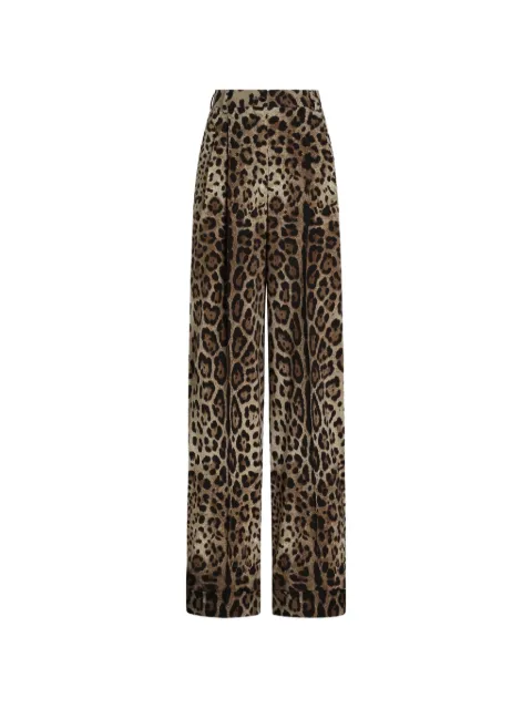 Dolce & Gabbana leo-print wool trousers