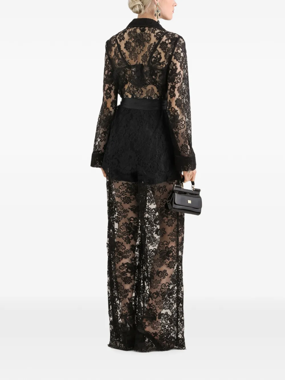 Dolce & Gabbana Broek met kant Zwart
