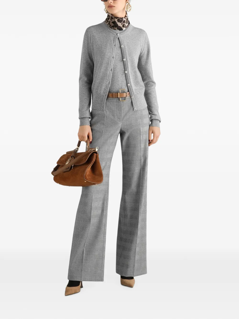 Dolce & Gabbana Glen geruite wollen broek Grijs