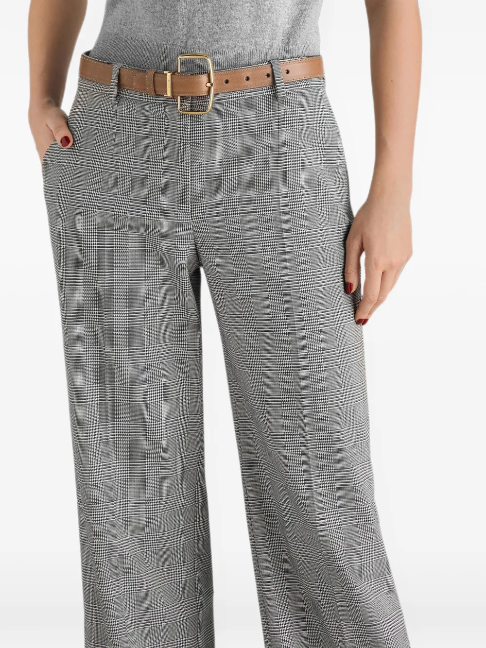 Dolce & Gabbana Glen geruite wollen broek Grijs