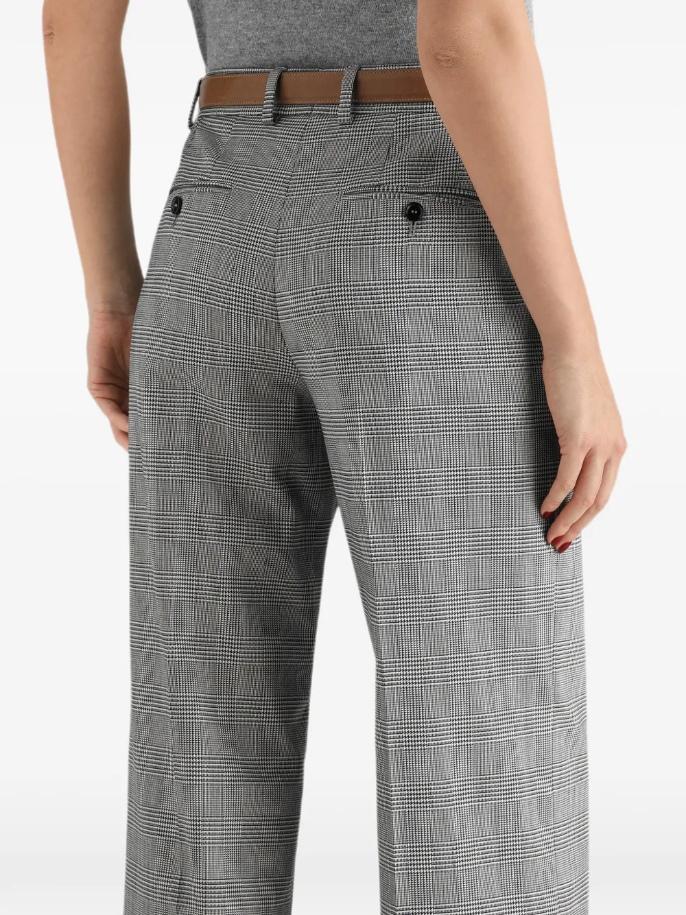 Dolce & Gabbana Glen geruite wollen broek Grijs