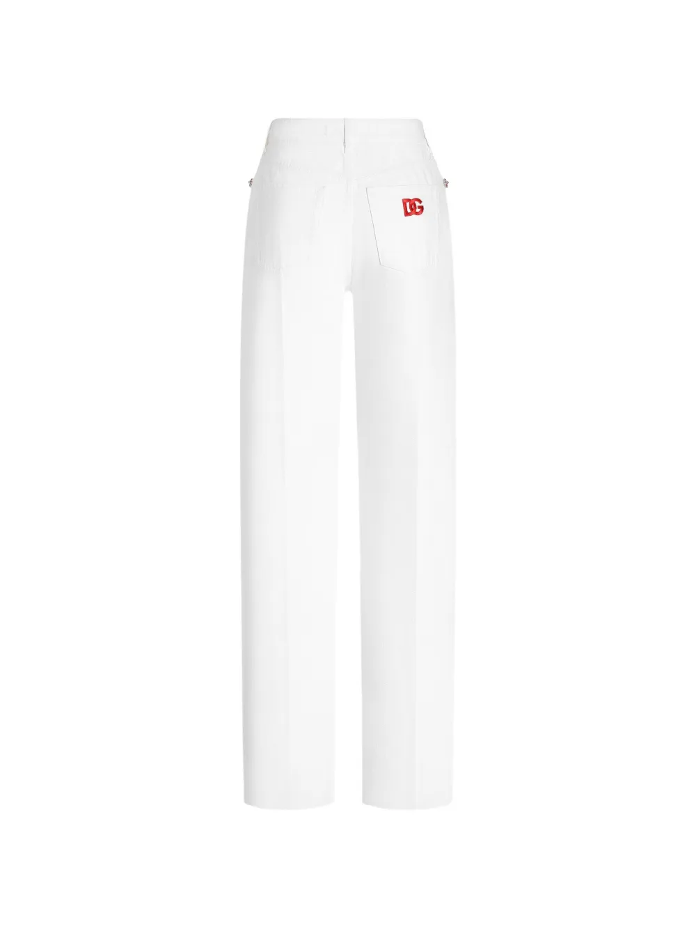 Dolce & Gabbana Jeans met 5 zakken en juwelen knopen Wit