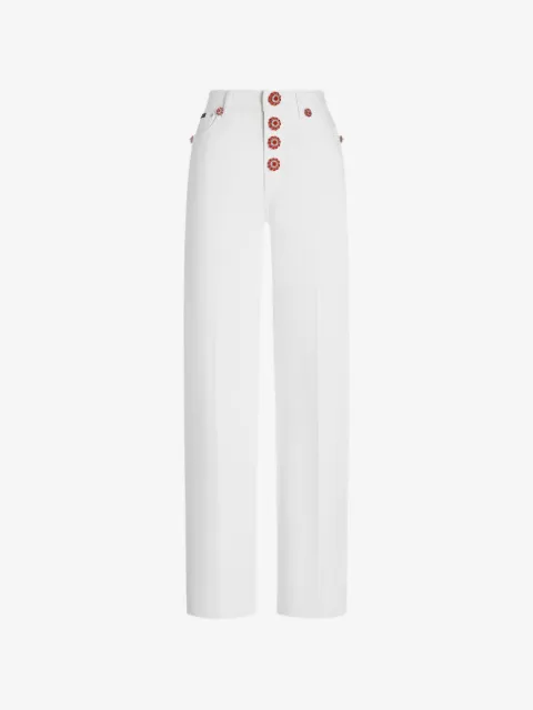 Dolce & Gabbana 5-pocket denim trousers with jewel buttons