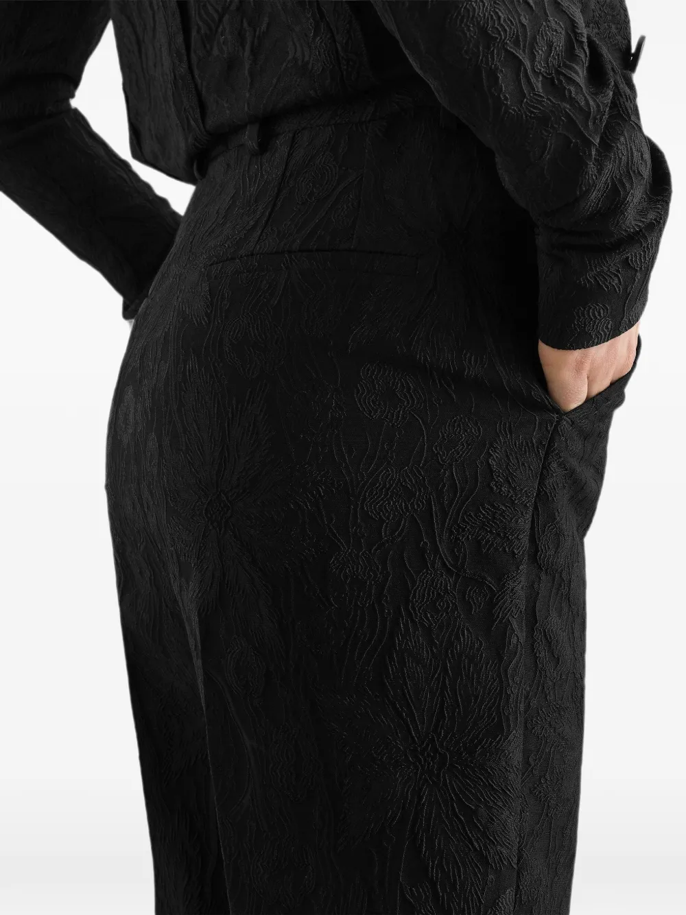 Dolce & Gabbana Pantalon met paisley-jacquard Zwart