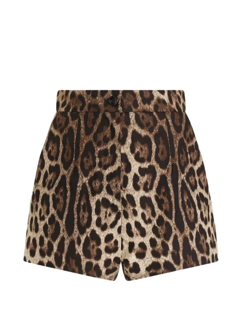 Dolce & Gabbana Leo-print poplin shorts Beige