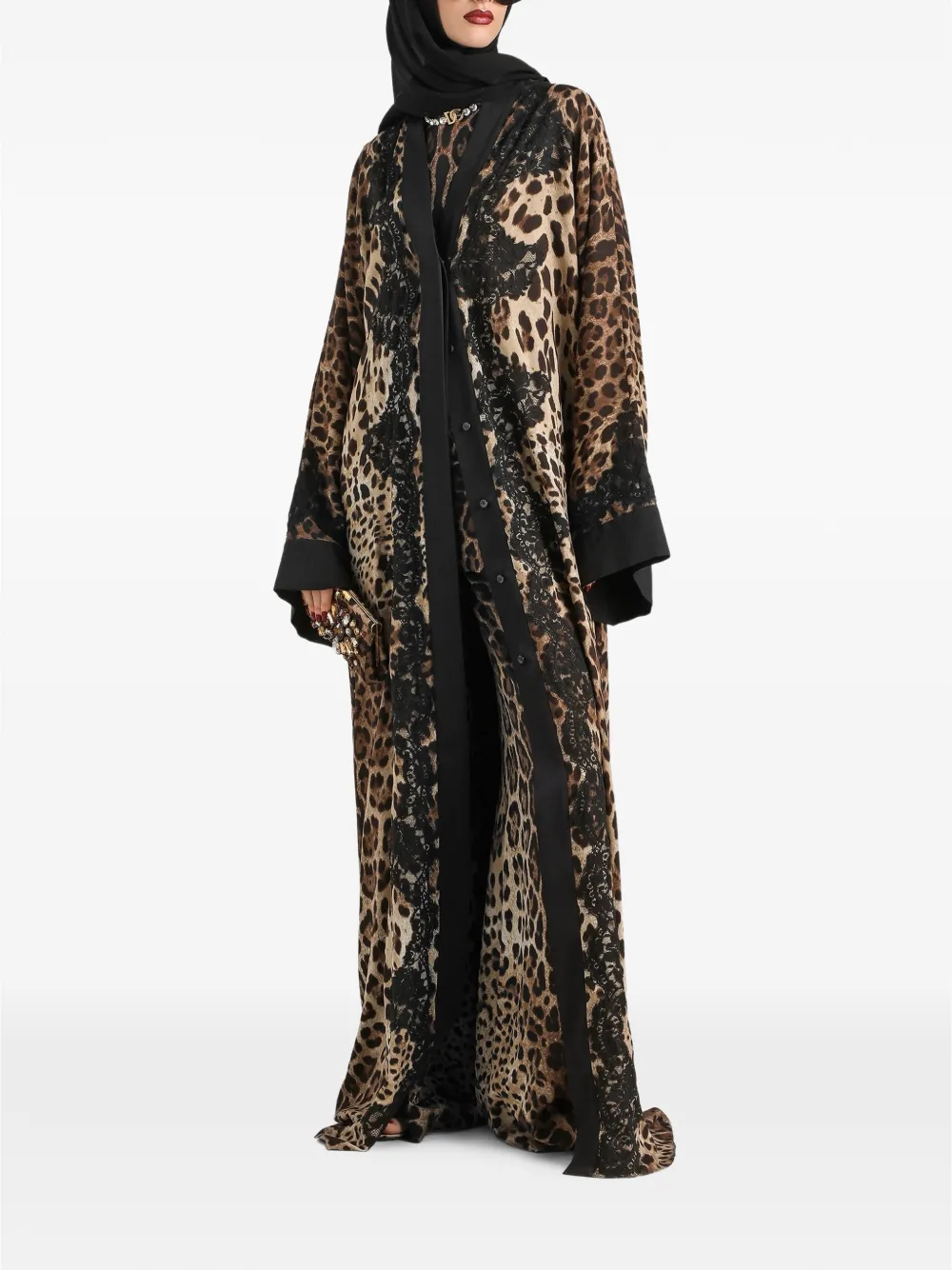 Dolce & Gabbana Charmeuse-Hose mit Leoparden-Print - Nude