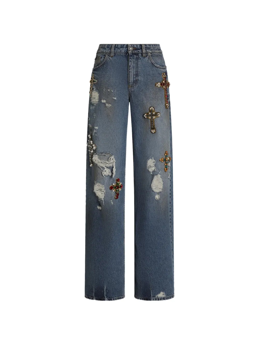 Dolce & Gabbana 5-pocket denim trousers with embroidery - Blau