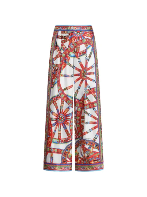 Dolce & Gabbana Carretto-print silk twill Vanity trousers