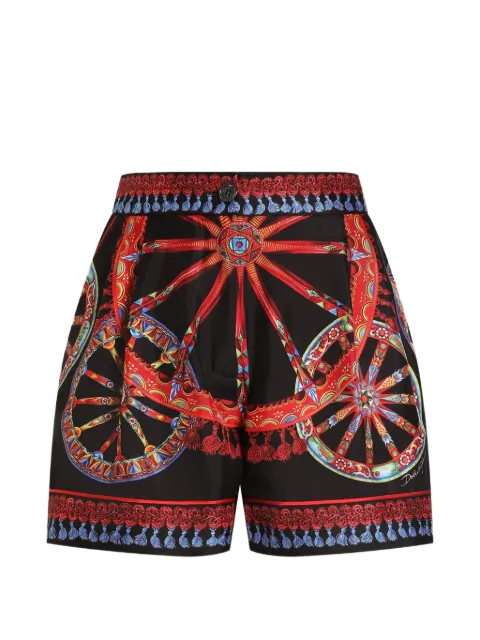 Dolce & Gabbana Carretto-print silk vanity bermuda shorts