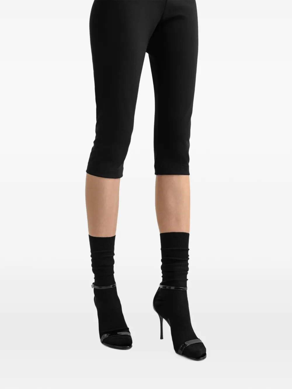 Dolce & Gabbana Milano jersey legging met stiksels Zwart