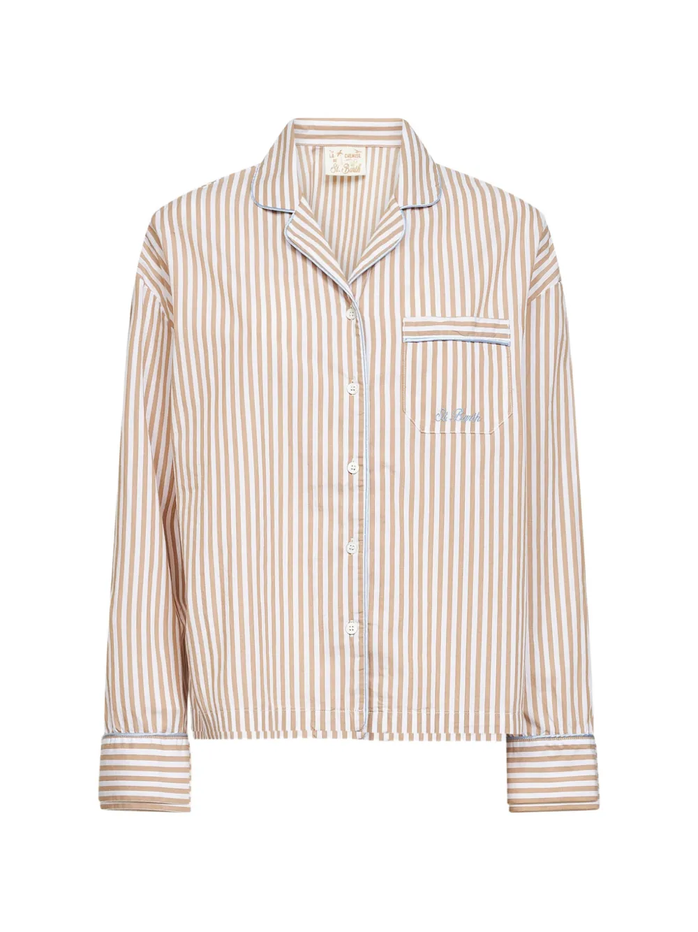 MC2 Saint Barth striped-pattern piping-detailing shirt