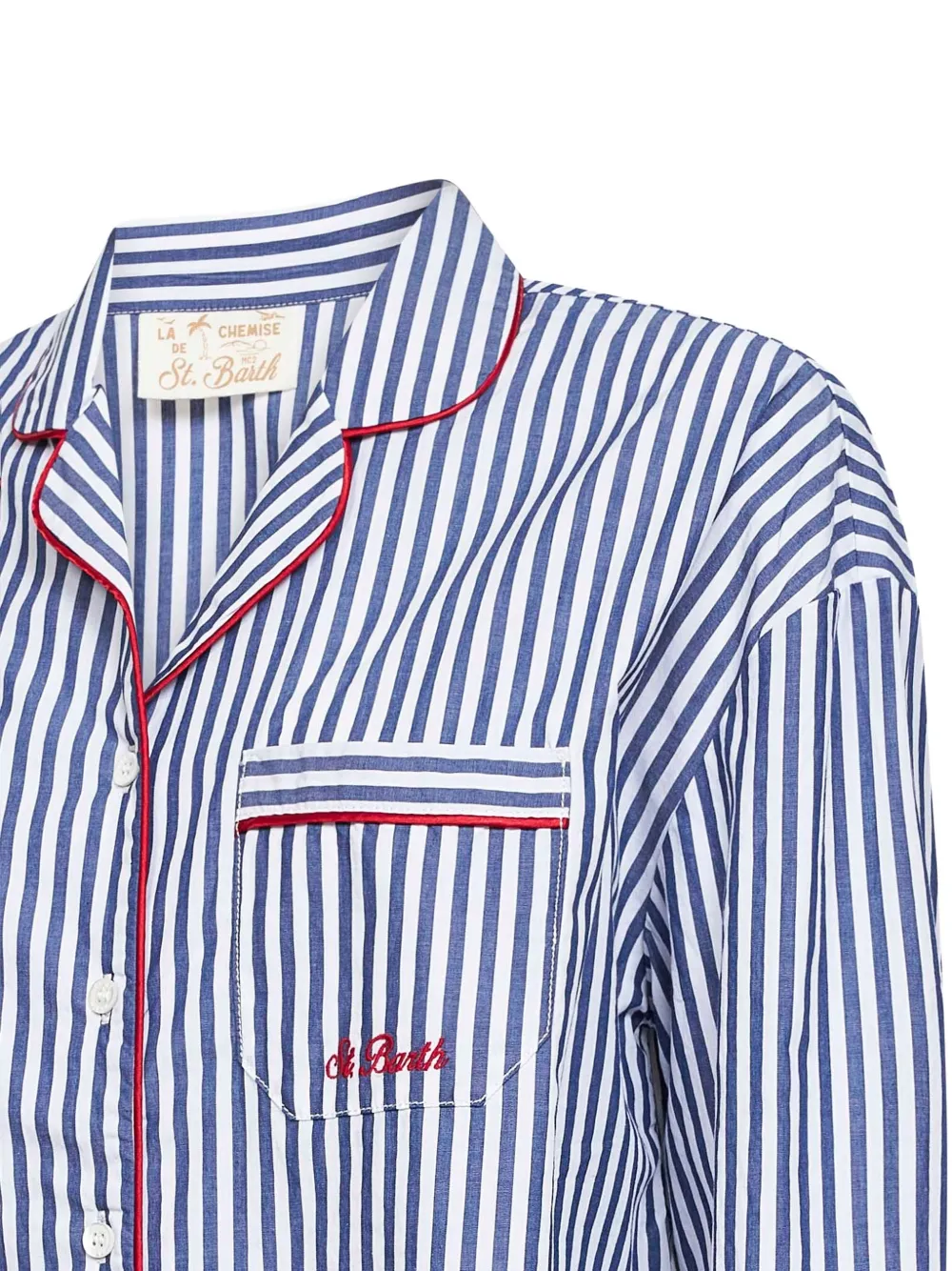 MC2 Saint Barth Gestreepte blouse met afwerking Blauw