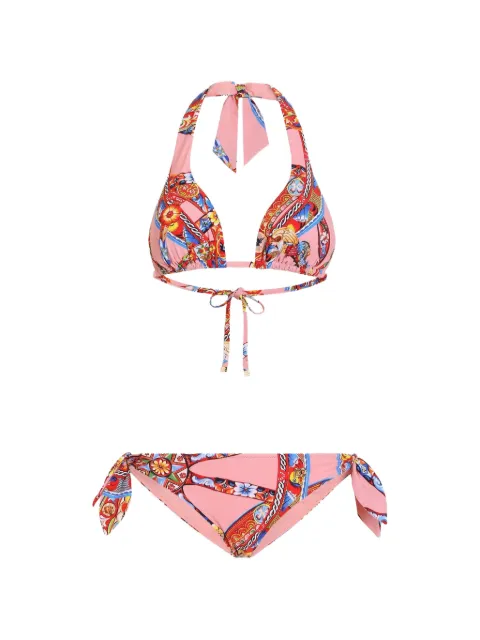 Dolce & Gabbana Carreto-print triangle bikini