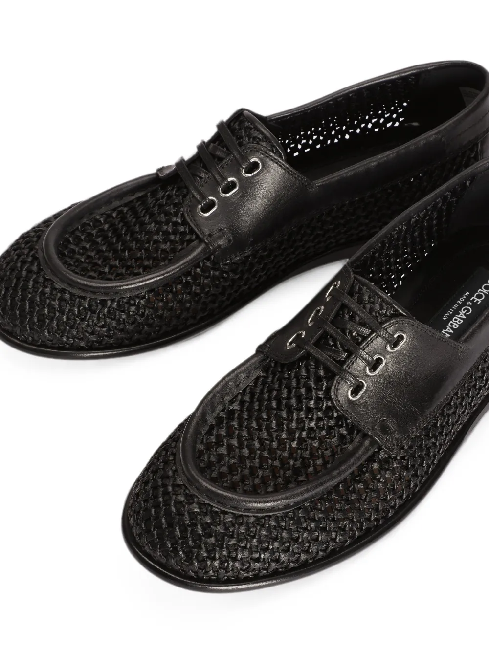Dolce & Gabbana Derby shoes in raffia Zwart