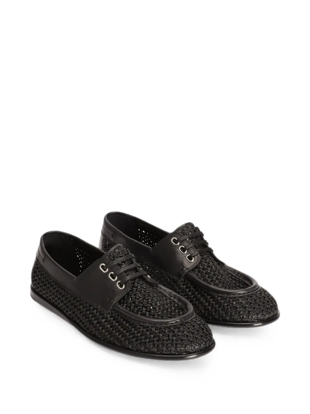 Dolce & Gabbana Derby shoes in raffia Zwart