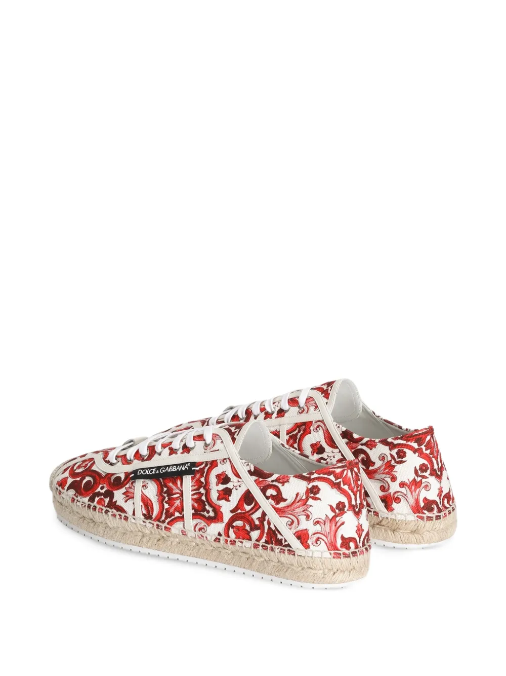 Dolce & Gabbana Canvas espadrilles met Majolica-print Rood