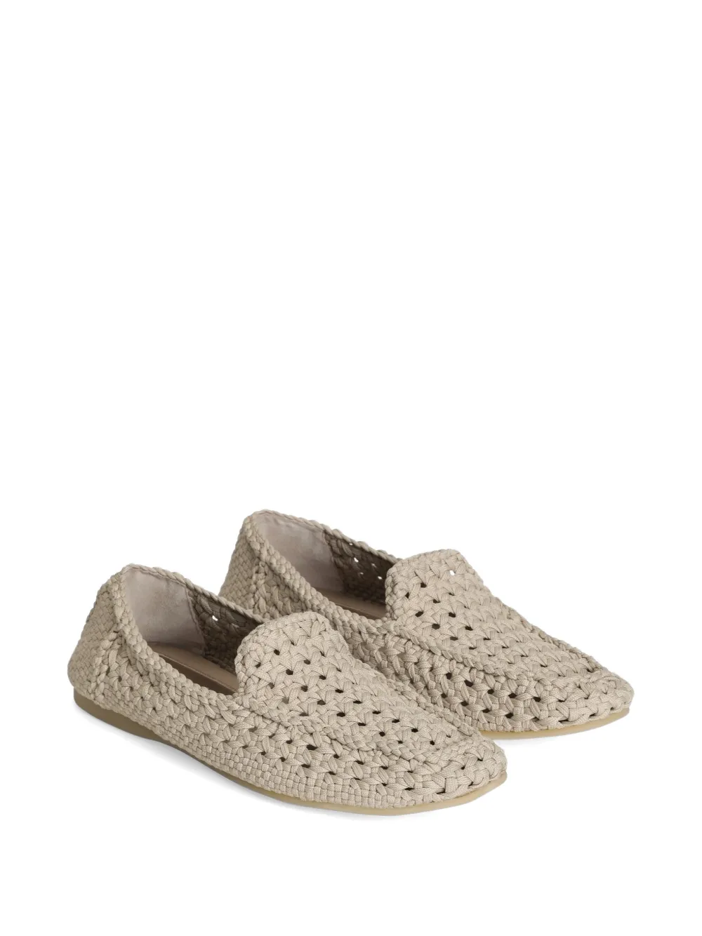 Dolce & Gabbana Slippers van geweven stof Beige