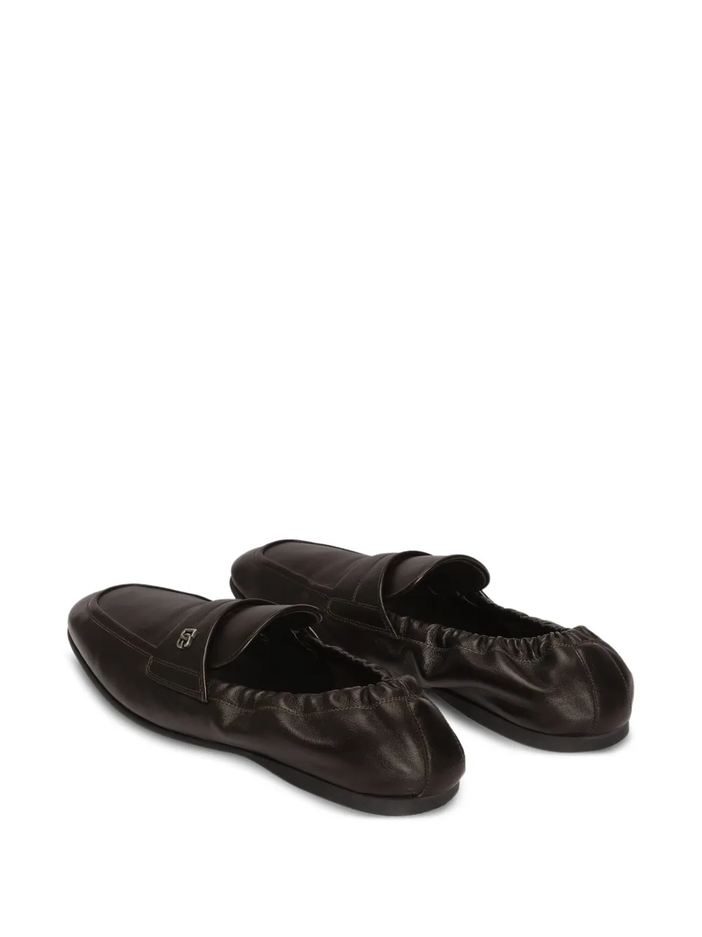 Dolce & Gabbana Kalfsleren slippers Bruin