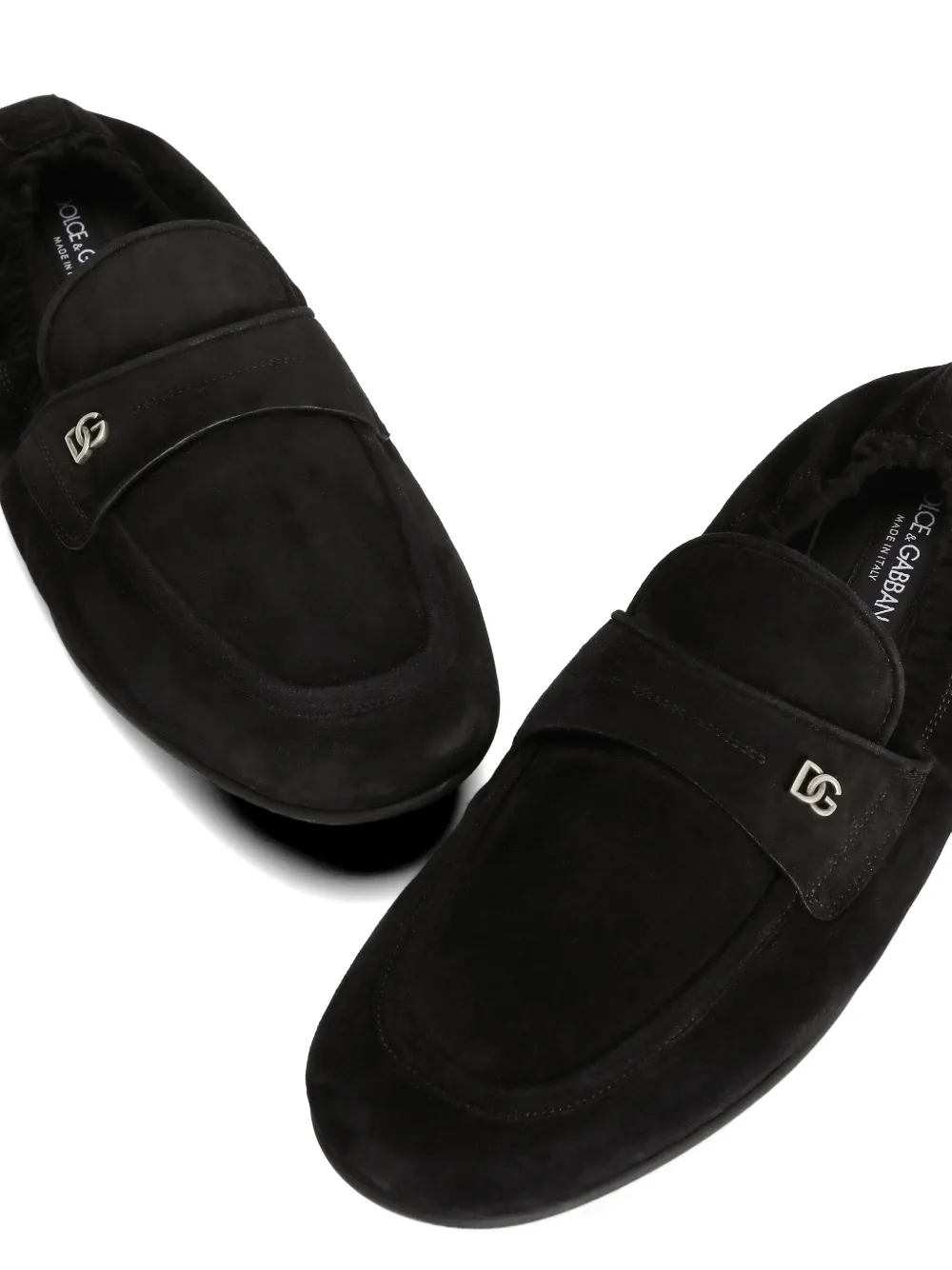 Dolce & Gabbana Slippers van kalfsleer Zwart