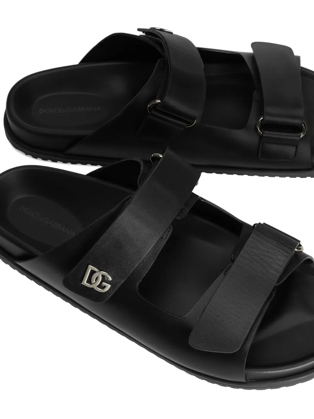 Dolce & Gabbana Kalfsleren sandalen Zwart