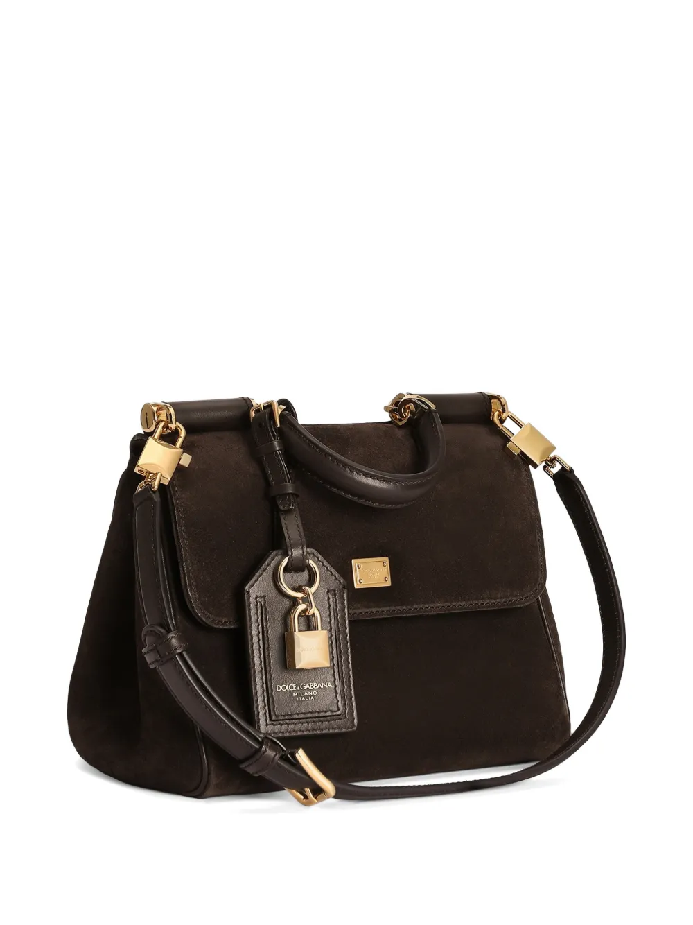 Dolce & Gabbana Kleine My Sicily kalfsleren handtas Bruin
