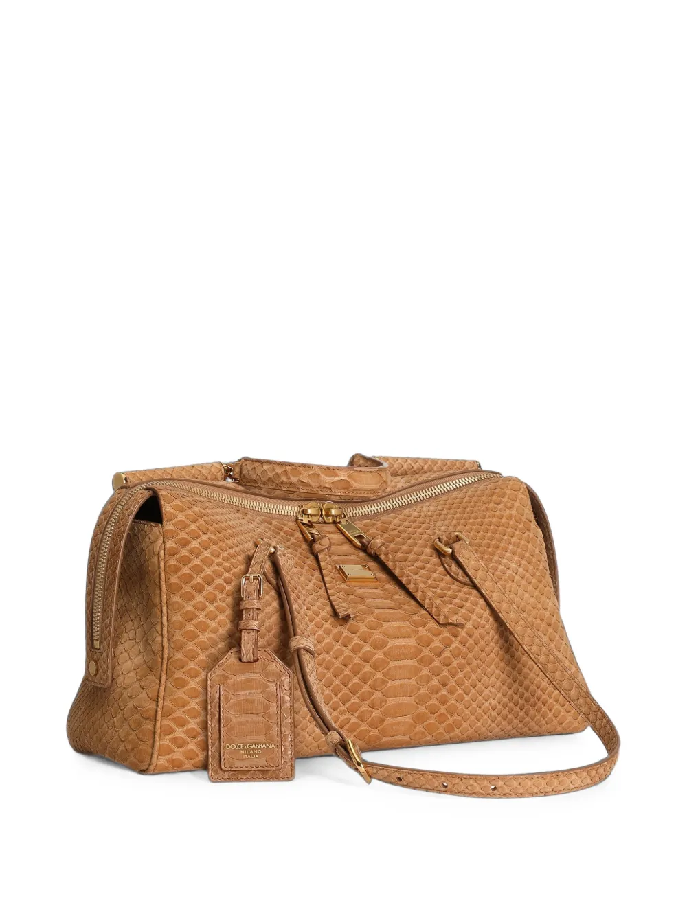 Dolce & Gabbana Medium Vittoria handtas met python-effect Bruin