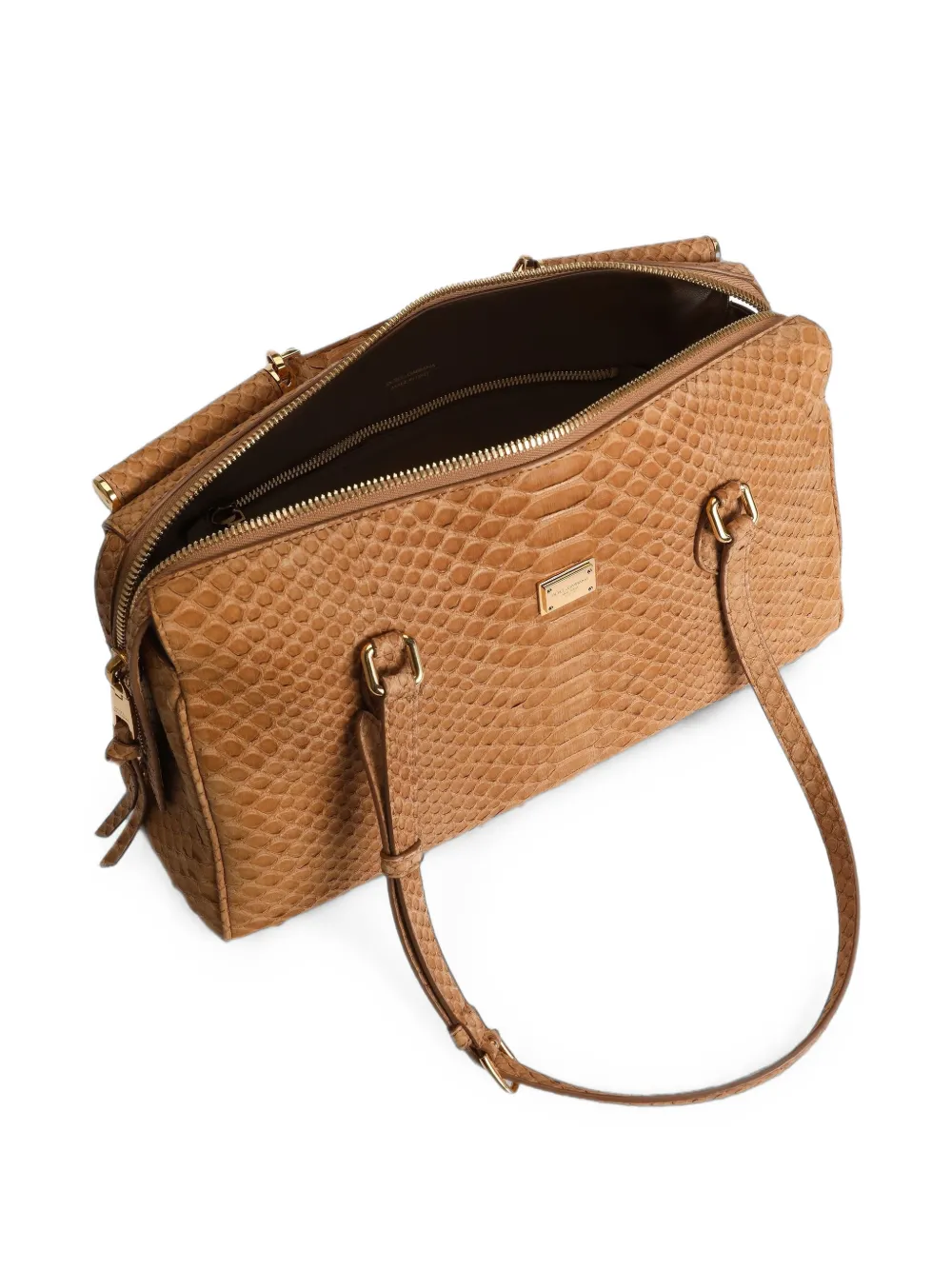 Dolce & Gabbana Medium Vittoria handtas met python-effect Bruin