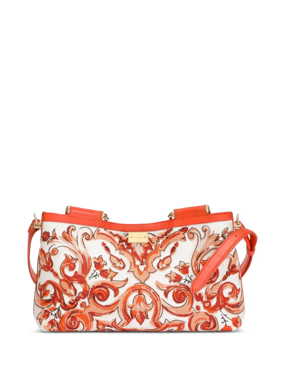 Dolce & Gabbana Mdium Vittoria handtas met Majolica-borduurwerk Wit