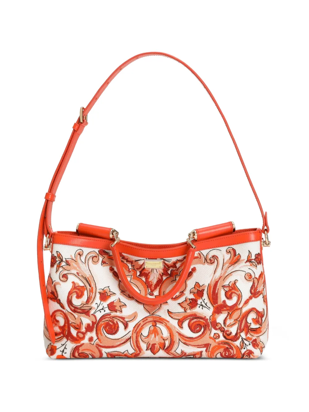 Dolce & Gabbana medium Vittoria handbag with majolica-embroidery - White