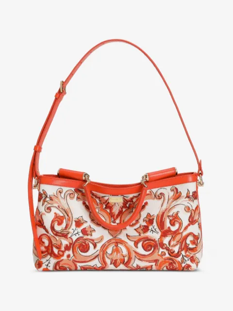 Dolce & Gabbana Mittelgroße Vittoria Handtasche mit Majolika-Stickerei