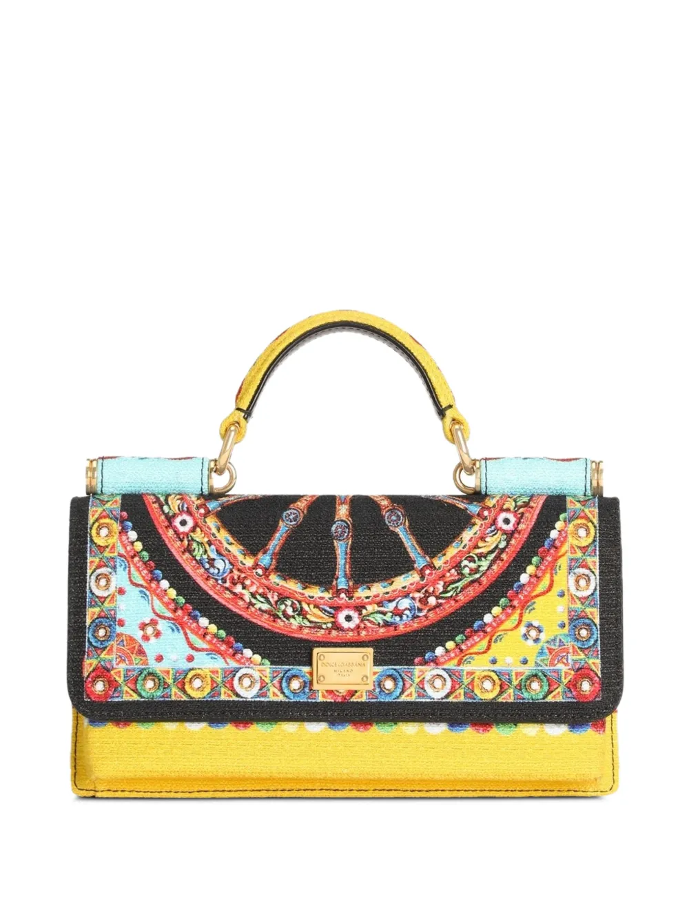 Dolce & Gabbana Handytasche aus Carretto-Canvas - Schwarz
