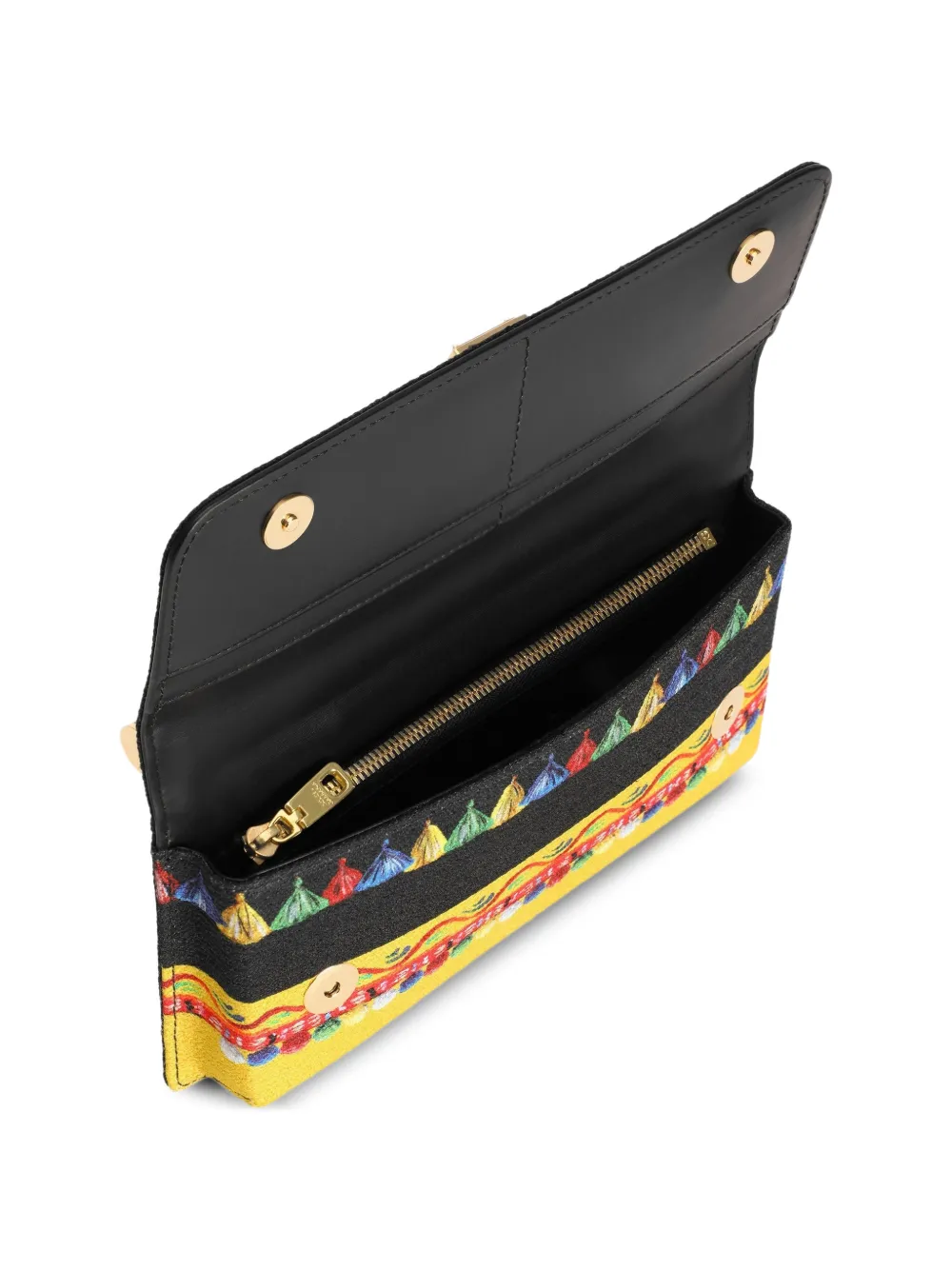 Dolce & Gabbana Canvas telefoontas met Carretto-print Zwart