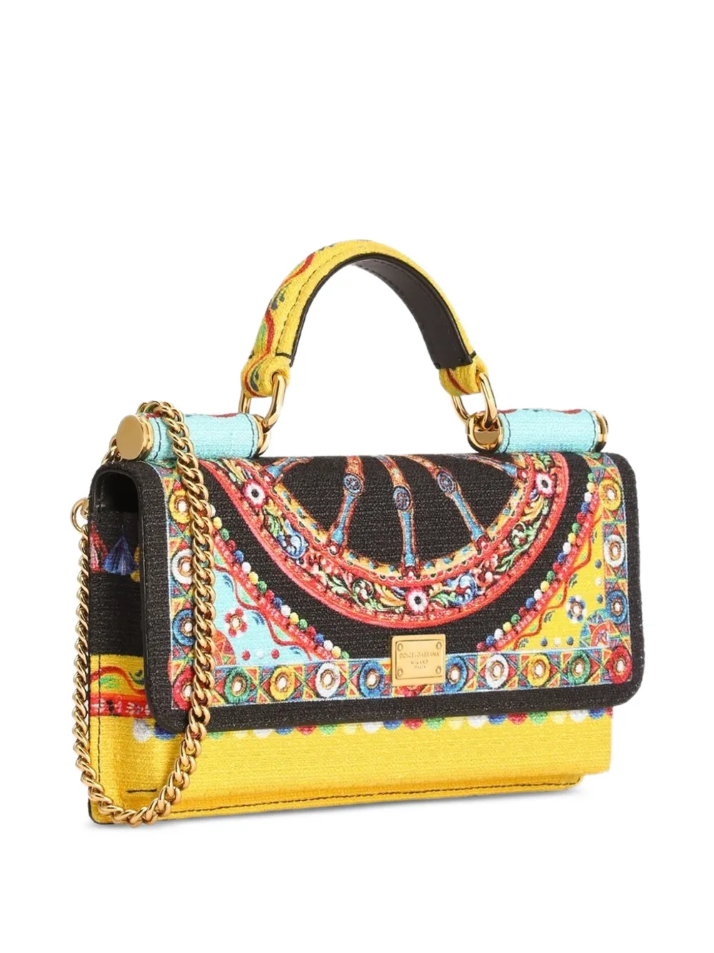 Dolce & Gabbana Canvas telefoontas met Carretto-print Zwart