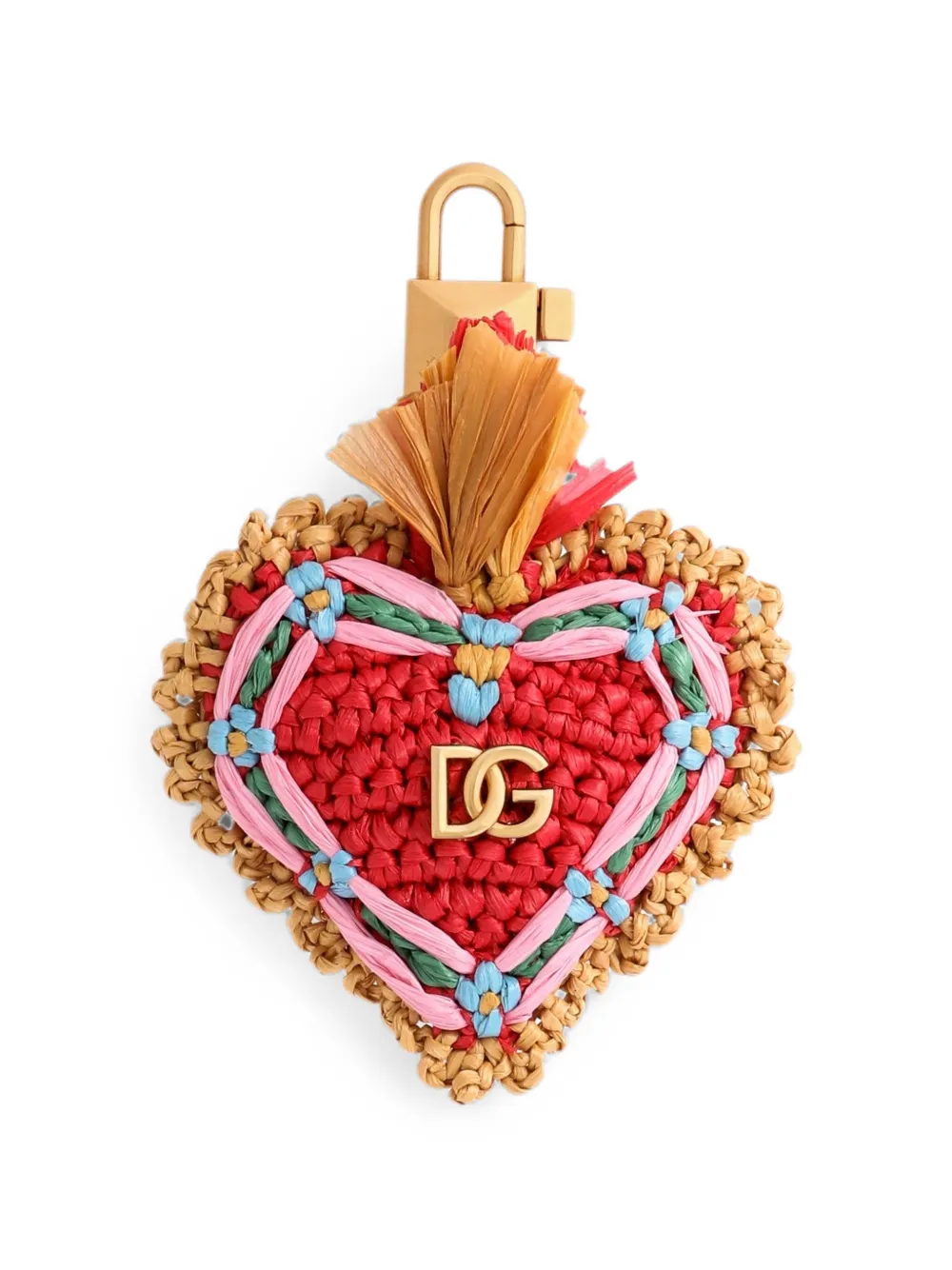 Dolce & Gabbana logo-plaque keyring - Rot