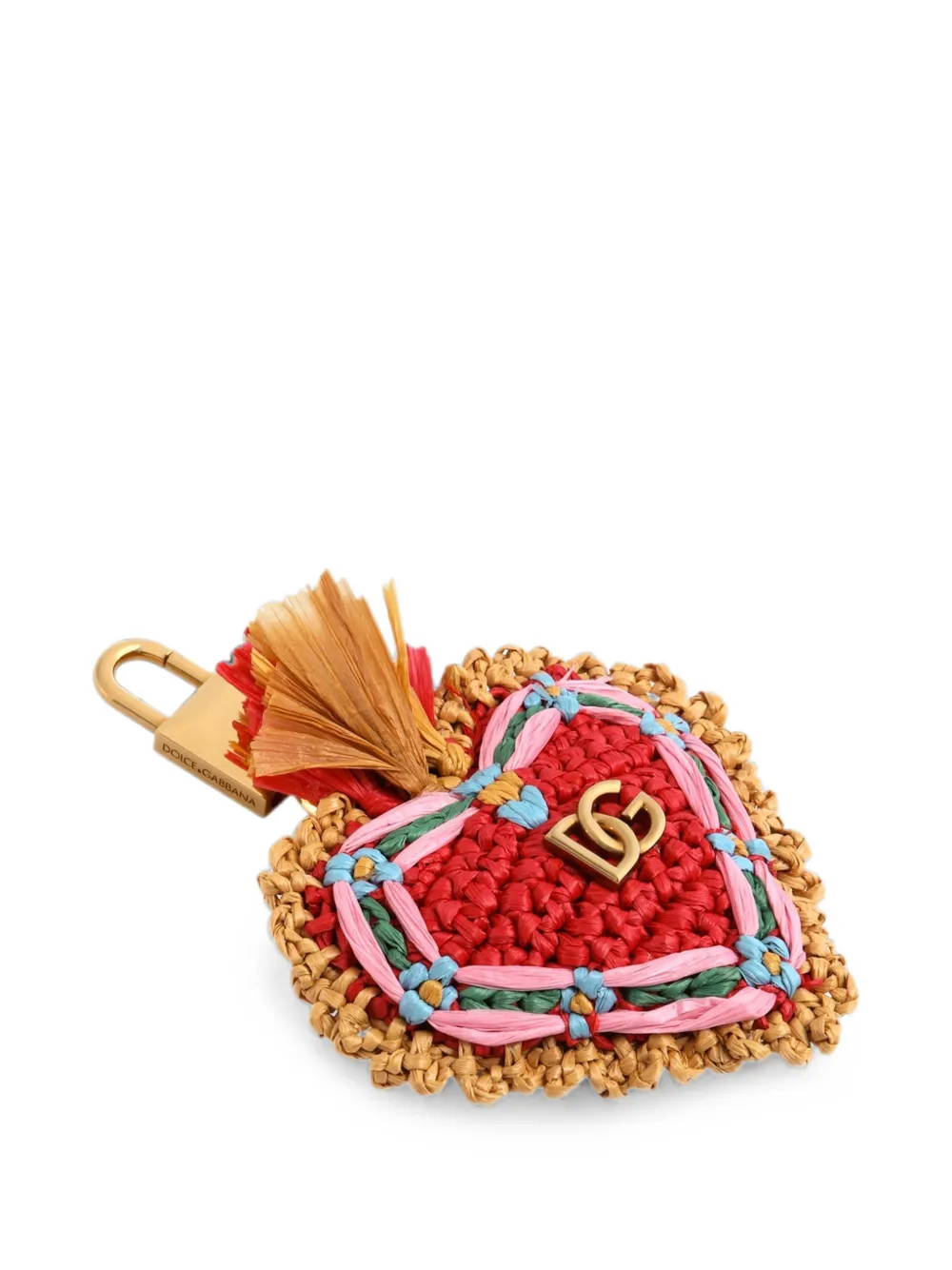 Dolce & Gabbana Sleutelhanger met raffia bedel Rood