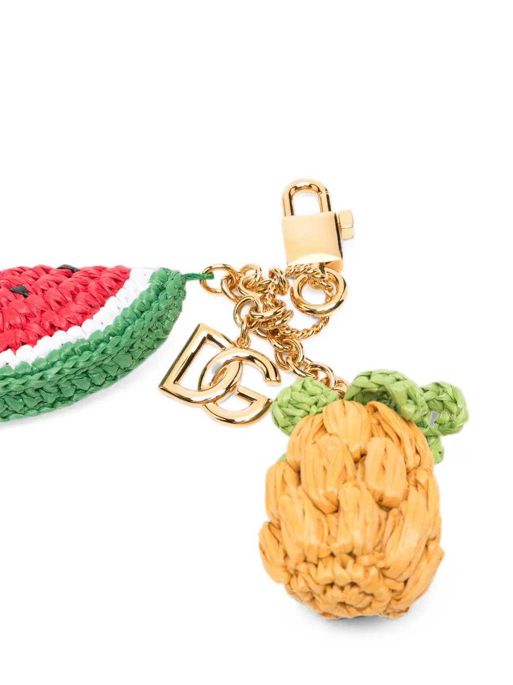 Dolce & Gabbana Sleutelhanger met logoplakkaat Beige