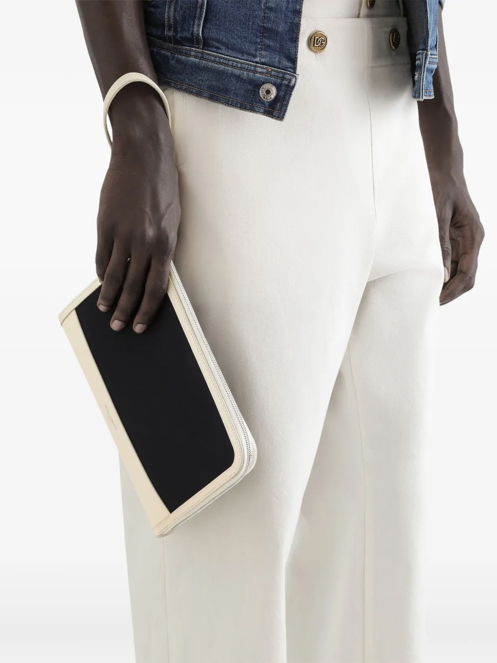 Dolce & Gabbana Atene katoenen clutch Wit