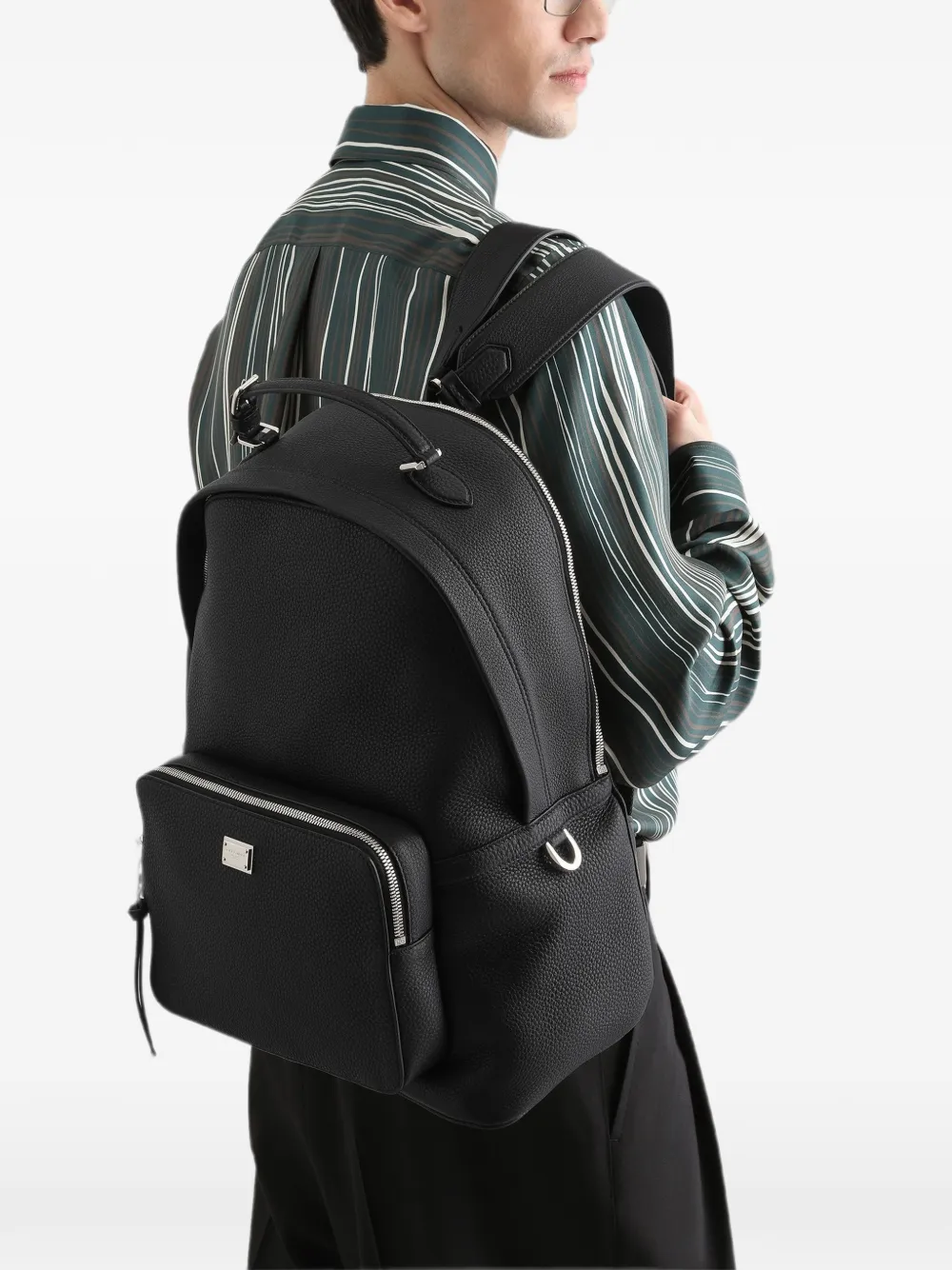 Dolce & Gabbana Vittoria kalfsleren rugzak Zwart