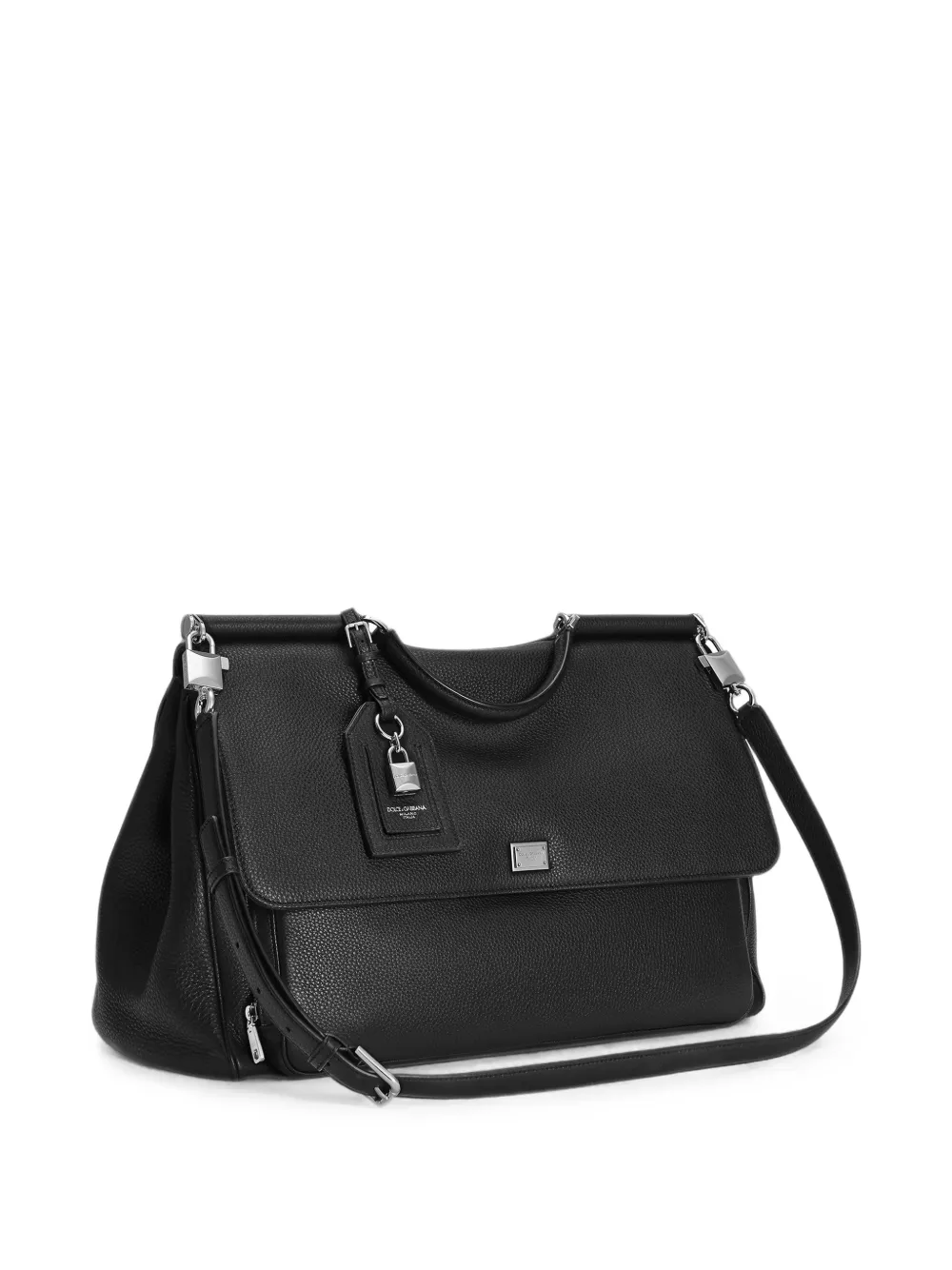 Dolce & Gabbana My Sicily kalfsleren handtas Zwart