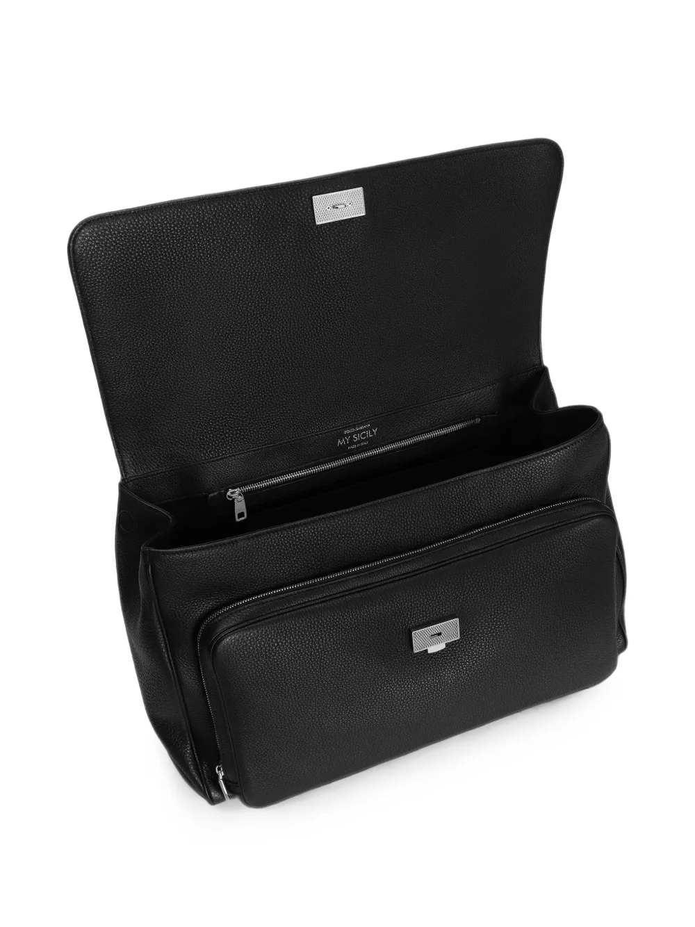 Dolce & Gabbana My Sicily kalfsleren handtas Zwart