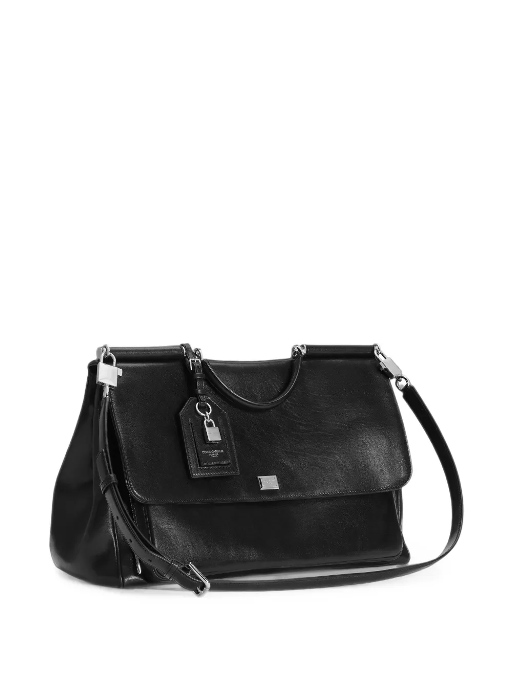 Dolce & Gabbana My Sicily kalfsleren handtas Zwart