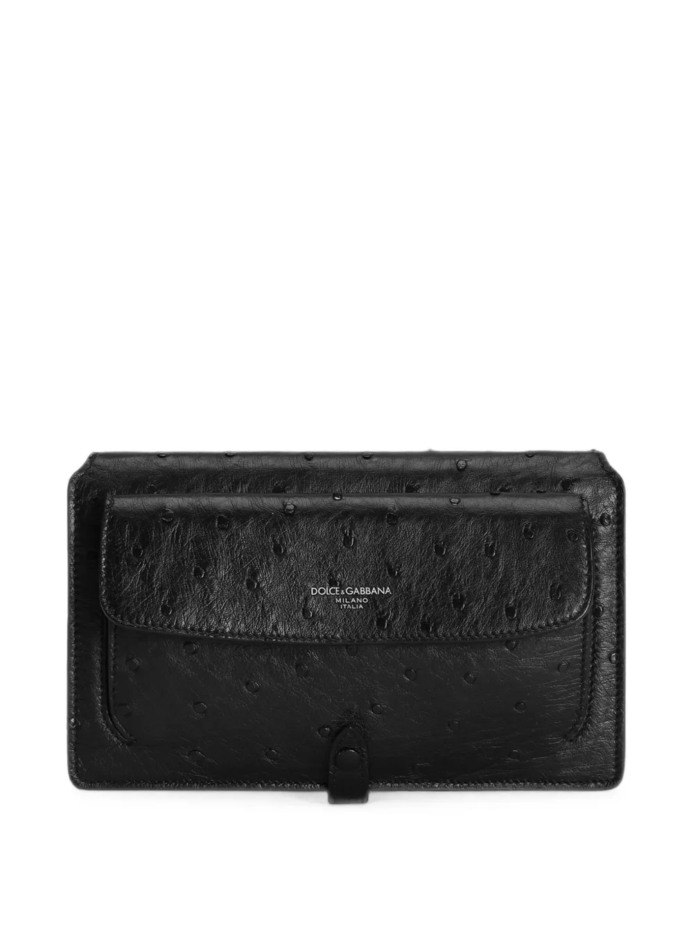Dolce & Gabbana Kleine crossbodytas van struisvogelleer Zwart