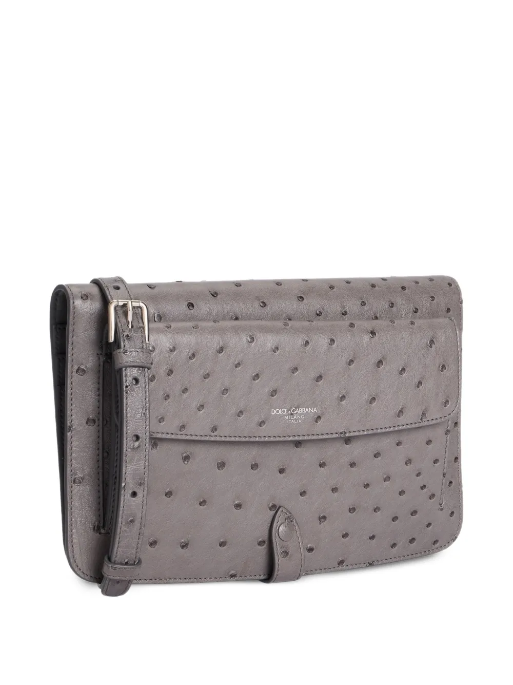 Dolce & Gabbana Clutch van struisvogelleer Grijs