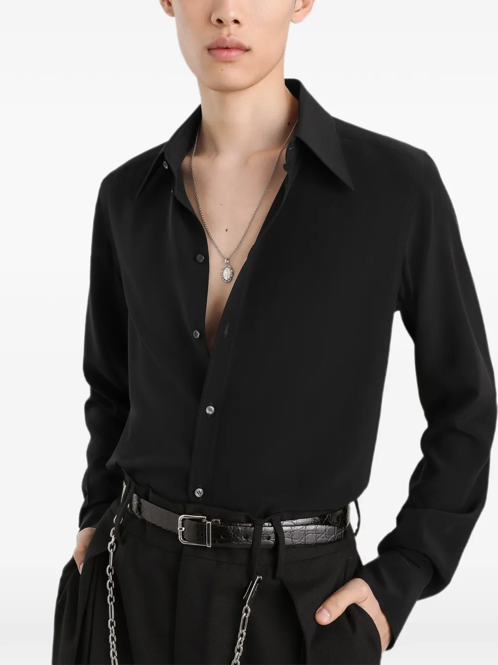 Dolce & Gabbana Linnen overhemd Zwart