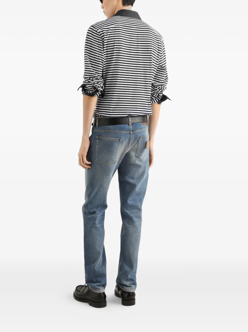 Dolce & Gabbana Gestreept jersey overhemd Zwart