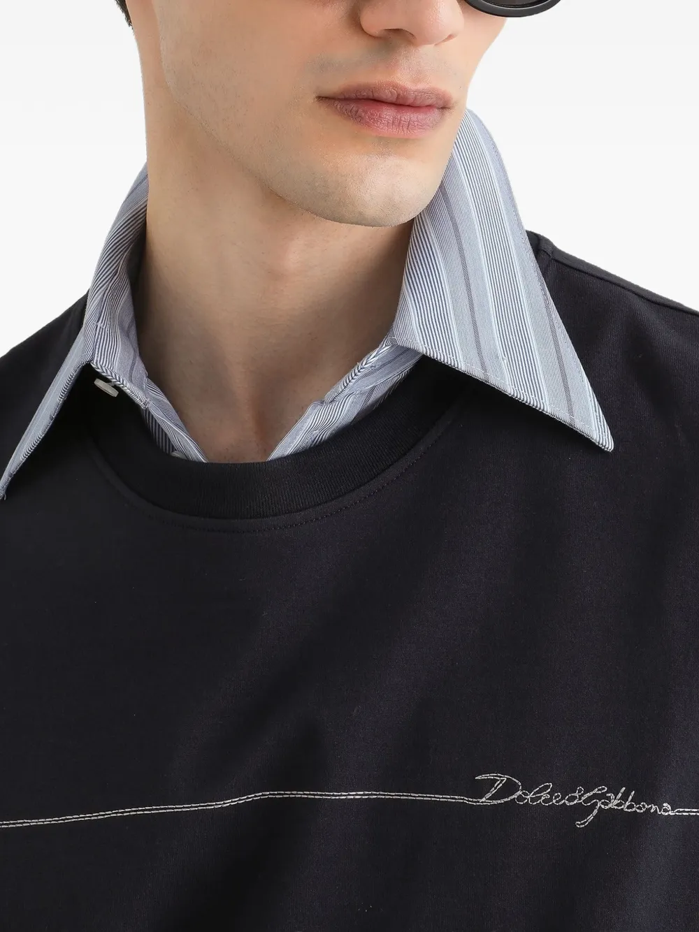 Dolce & Gabbana Katoenen T-shirt met logo Blauw