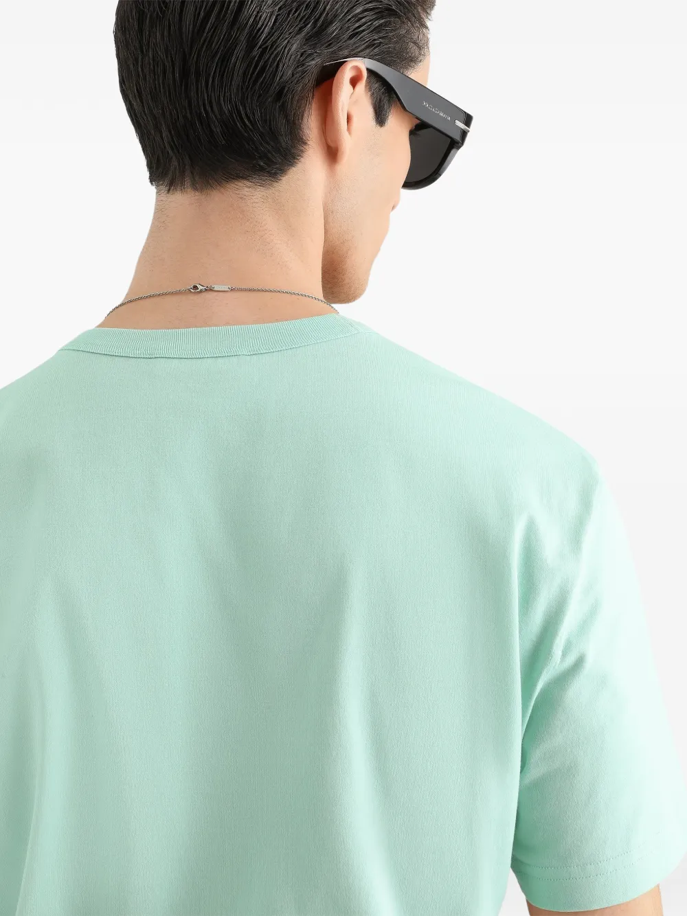 Dolce & Gabbana Katoenen T-shirt met geborduurd DG-logo Groen