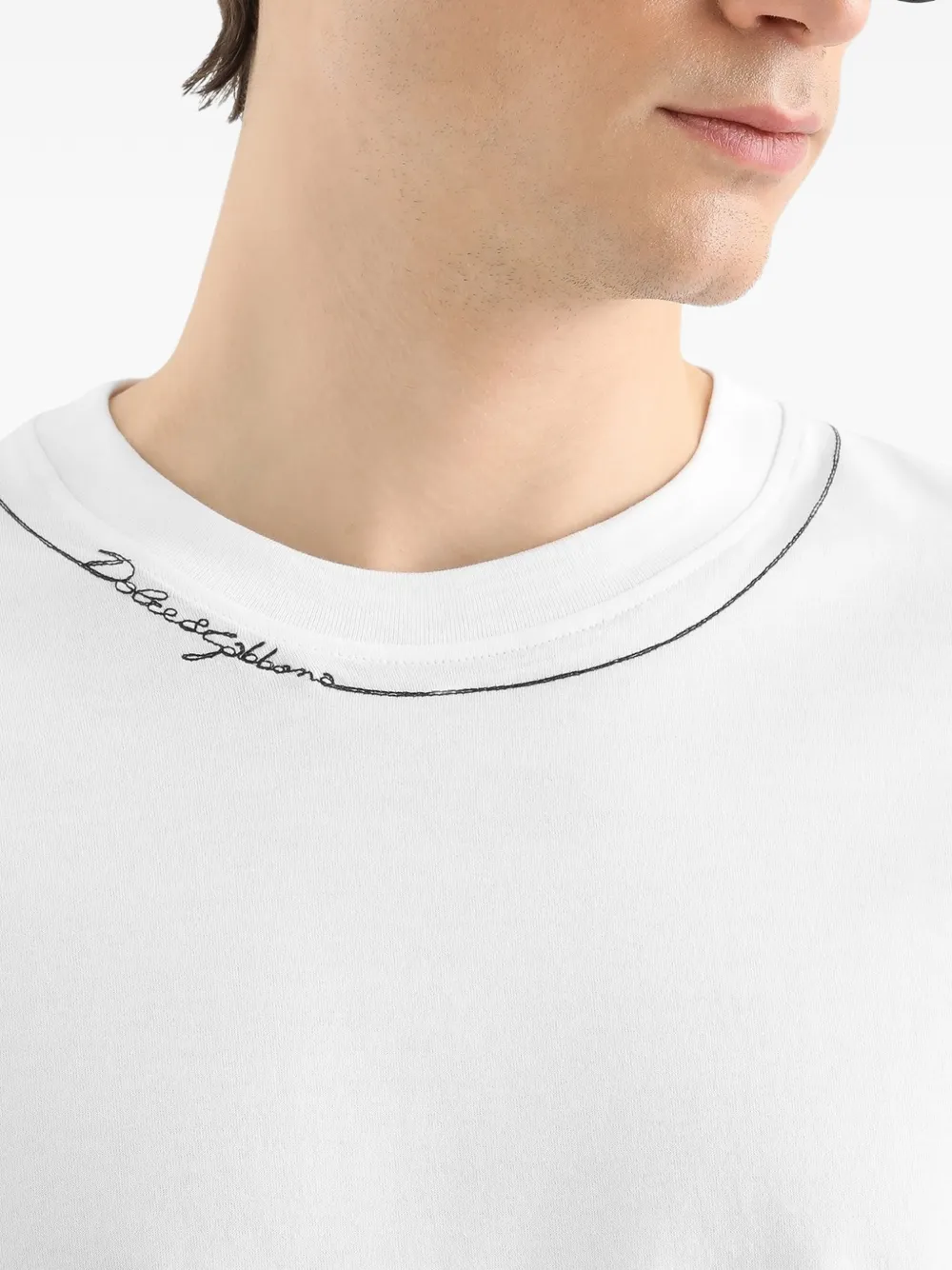 Dolce & Gabbana Katoenen T-shirt met borduurwerk Wit